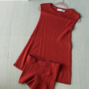 FP Movement by Free People Red Knit Pajama Set